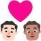 Couple with Heart- Man- Man- Light Skin Tone- Medium Skin Tone emoji on Microsoft